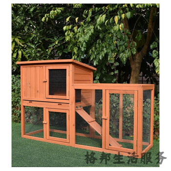 户外实木兔笼兔窝屋房子养殖家用帐篷别墅防雨腐院子阳台花园双层合同