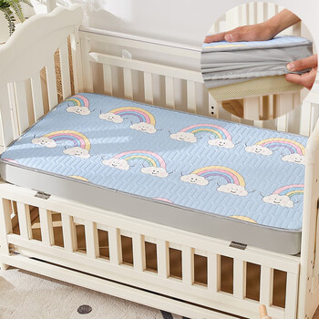 冰丝凉席床笠儿童床笠款婴儿床凉席夏季冰丝乳胶席子软透气儿童幼儿园