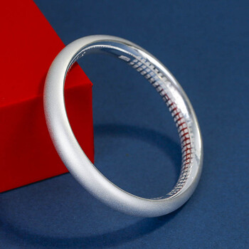 快惹999足银手镯子女磨砂光面古法银手镯送妈妈母节生日礼物【图片 价