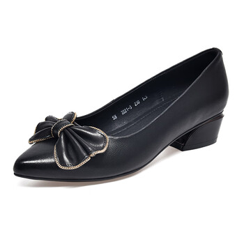 晴裴儿子结婚妈妈穿的婚礼鞋头层牛皮红色尖头小皮鞋女士春秋低跟软底