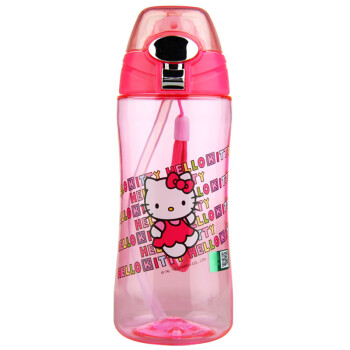 KUROMI儿童水杯夏季吸管塑料杯学生随手杯500ML凯蒂猫联名款玫红色