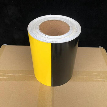 剪刀撑架子钢管红白黑黄反光警示贴纸膜免刷油漆 黄黑100米每卷高品质