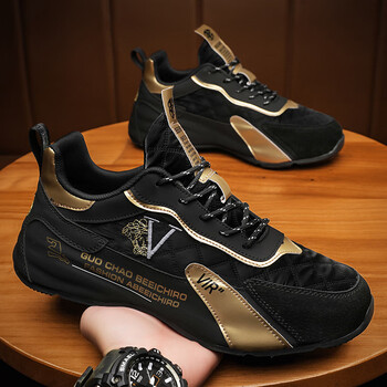 qihuang卡迪高官方男鞋男鞋2023春季新款增高厚底印花休闲鞋舒适百搭