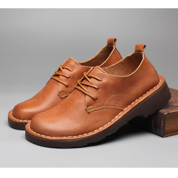大头宽脚皮鞋男大头鞋头层牛皮真s皮大头皮鞋休闲工装鞋圆头大码马鞋