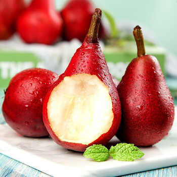 新鲜红啤梨当季红皮梨红脾梨时令梨子水果整箱1500g