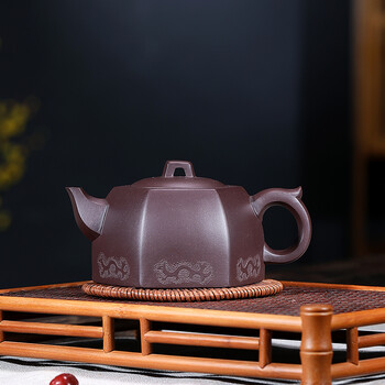 19次出价06507宜兴紫砂壶 原矿本山段《平安竹》紫砂壶 助理工艺