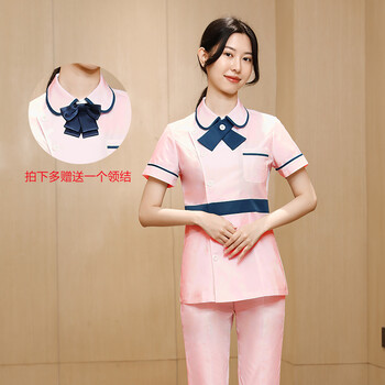 高端医院护士制服短袖夏季护士分体套装白色新款医生服白大褂工作制服