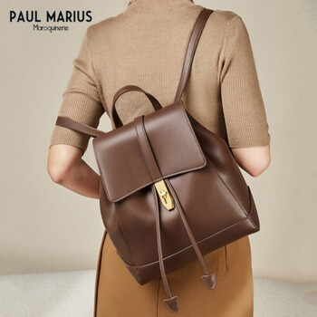 情人节礼物paulmarius轻奢品牌女士双肩包真皮2022年新款时尚包包女包