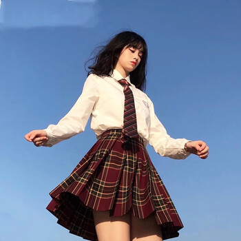 jk制服jk制服全套正版正统格裙校供感校服班服百褶裙学院风 山楂树