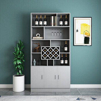 现代简约客厅酒柜装饰屏风柜隔断柜 纳多灰色三门 80*200*30cm