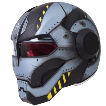 车头盔男机车个性炫酷钢铁侠复古全盔越野骑行头盔女异形 海军战士