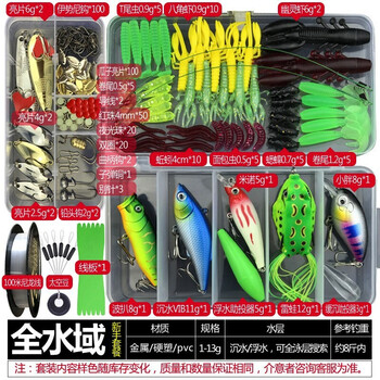 智汇路亚饵套装路亚假饵鱼饵淡水海水路亚饵雷娃瓜子亮片米诺仿生软饵铅头钩翘嘴鲈鱼马口鱼饵