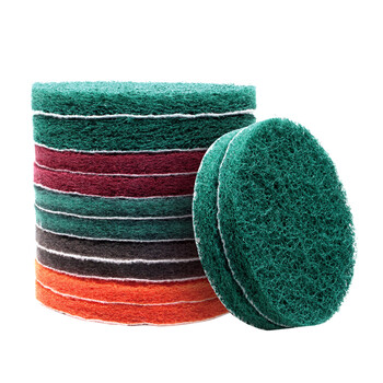 5寸植绒百洁布不锈钢抛光工业拉丝金属除锈清洁金刚砂圆形拉绒片5寸