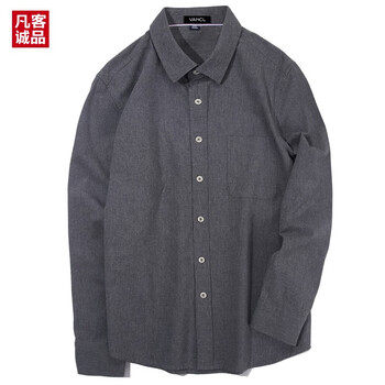 款外穿长袖新款衬衣学院风休闲100纯棉外穿衬衫潮流fkcpdty05浅灰色m