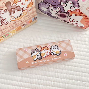 简宿小猫咪折叠眼镜盒便携女款感可爱女孩儿童卡通学生眼睛盒磁性眼镜