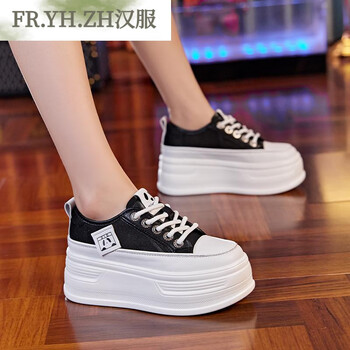 zh诗映女鞋工厂店7cm网面透气松糕鞋增高小个子薄款小白鞋休闲鞋ins