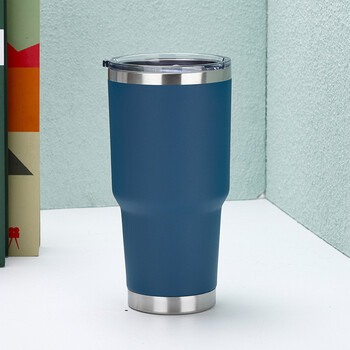 evich美式汽车杯30oz冰霸啤酒杯304不锈钢保温杯大容量水杯可定制蓝色