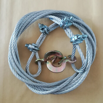 汽车拖车绳耐磨钢丝强力牵引拉车绳5米拖车钩绳家庭越野加粗脱困救援