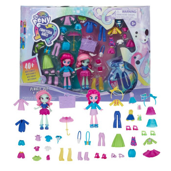 孩之宝（Hasbro）小马宝莉彩虹系列套装卡通动漫模型宇宙公主女孩儿童玩具礼物 时尚好朋友(碧琪+薄荷)E9255