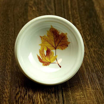 【白釉木叶盏】周源华 口径8 建盏茶具非实物拍照无礼盒 工艺叶-221