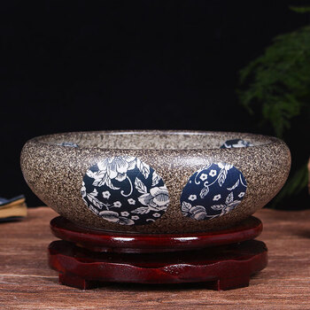 奥尔瑞美景德镇陶瓷鱼缸大号养鱼盆荷花盆缸金鱼乌龟缸碗莲睡莲盆客厅