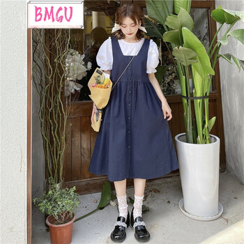 夏天女生小清新背带长裙子女学生高中生初中学生少女夏装新款衣服女