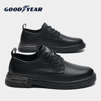 固特异(goodyear)男鞋低帮马丁靴男透气商务皮鞋春季潮流百搭复古工装