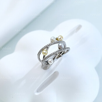 akoya海水糖果珍珠戒指 3-4mm s925银戒托 475h000dy 默认【图片 价格