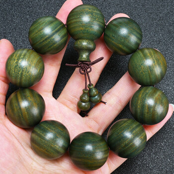 绿檀手串 天然绿檀木佛珠手串檀香木手链男女士款饰品sn6500 25mm×10