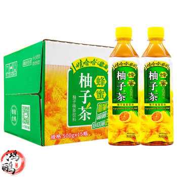 娃哈哈呦呦蜂蜜柚子茶500ml15瓶整箱添加蜂蜜柚子果汁茶饮料