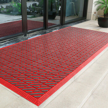 室外地毯塑胶防滑门口进门地毯户外镂空入户公司门外塑料商用地毯 (三