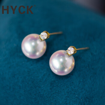 aoya耳环王妃珍珠耳钉镶嵌  莫桑*钻 特选天女 657mm【图片 价格 品牌