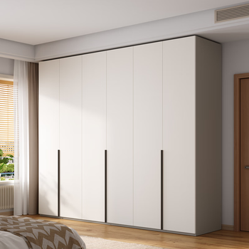 徕伊艾佳衣柜 一门到顶衣柜欧松板up门多层实木板卧室现代简约奶油风