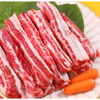 牛肋条去骨新鲜烤肉牛肉牛肋条肉商用谷饲东北黄牛肉红烧牛排骨500g