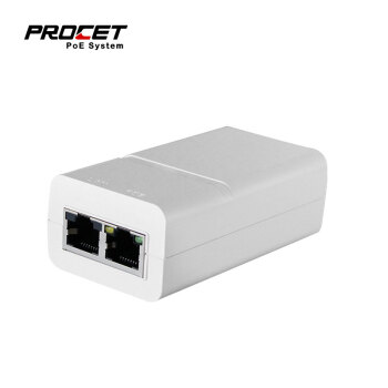 PROCET EN15GF PoE供电器 千兆单端口 PoE供电模块 at标准 48V电源适配器 白色