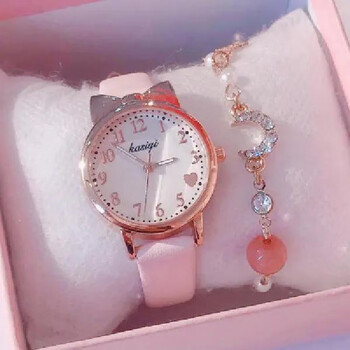 小米星高端儿童手表女孩小学生幼儿园岁以上夜小猫爱心粉色电池小礼物