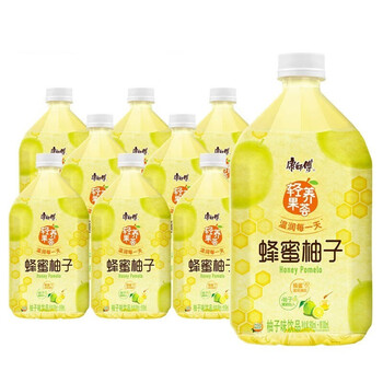 康师傅 1升装蜂蜜柚子1l*8瓶装1000ml大瓶蜂蜜柚子饮料饮品大瓶畅饮装