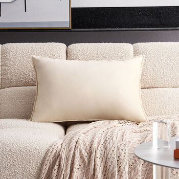 色天鹅抱枕沙发靠背垫客厅大长条套护长方形靠枕米色加厚30x50cm单