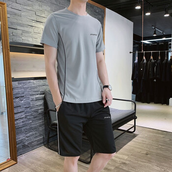 乔丹运动套装男夏季跑步健身运动服短袖短裤休闲套装男运动装宽松大码