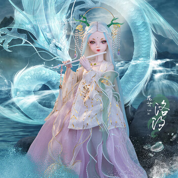 古风古装bjd人偶换装玩偶洋娃娃龙女洛汐2022玻璃眼珠洛汐专属豪华床