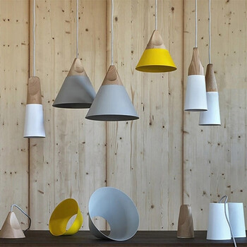 现代简约彩色餐厅灯个性锅盖奶茶店灯具饭厅餐桌北欧创意灯罩吊灯