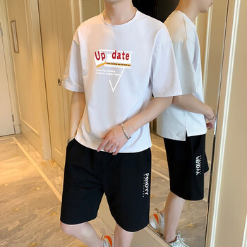 t381白色(韩版潮流青少年t恤两件套男装) s(男孩子小伙夏款个性帅气