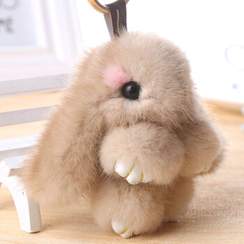 韩国长毛小兔子毛绒玩具垂耳兔公仔装死玩偶兔包挂件手机迷你挂饰新年
