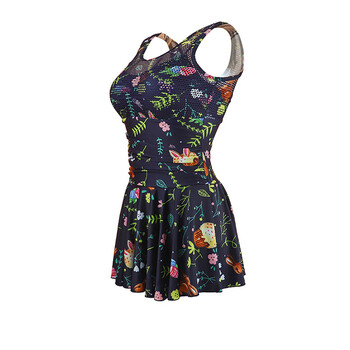 泳衣女新款遮肚显瘦泳装zoke泡温泉微胖女孩游泳衣 (s)兰(连体平角裙)