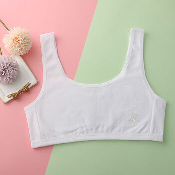 少女发育文胸高品质发育期抹胸内衣双层棉防凸点小初中生女童裹胸小