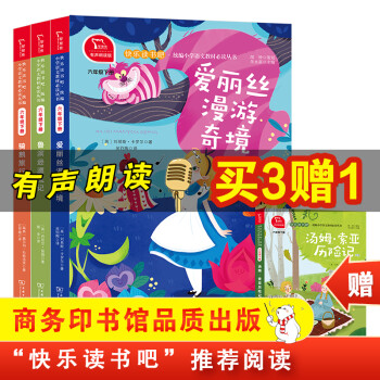 快乐读书吧 六年级下册推荐阅读套装：鲁滨逊漂流记+爱丽丝漫游奇境+骑鹅旅行记+汤姆索亚历险记 共4册新老版本随机发货_六年级学习资料