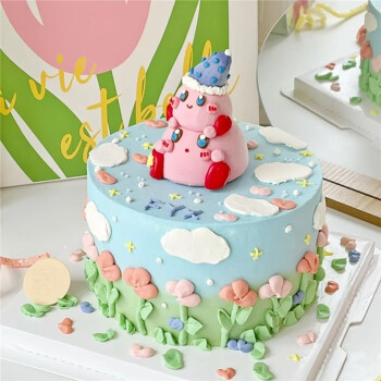 网红星之卡比生日蛋糕卡通儿童蛋糕创意定制同城可爱少女全国配送 i款