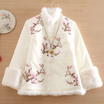 琼斯诺以唐装小棉袄女秋冬款中国风棉服中式复古盘扣短外套冬季旗袍小