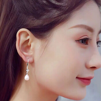 贝壳珍珠耳扣女长款气质耳环时尚耳坠闺蜜同款耳饰长款珍珠耳钩