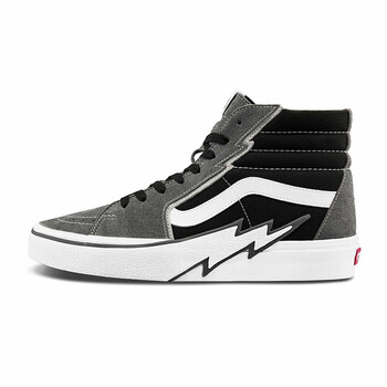 vans范斯官方sk8hivans高帮个性闪电男鞋女鞋板鞋运动鞋黑色灰色365